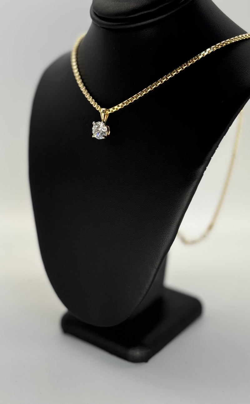 14k Floating Diamond Necklace And Pendant