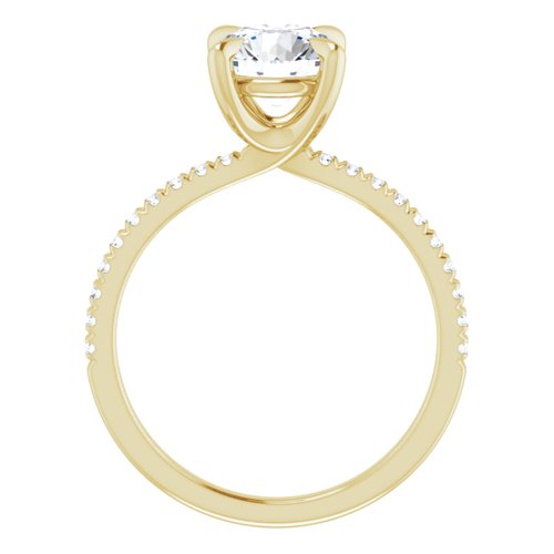 14K Yellow Round French-Set Engagement Ring