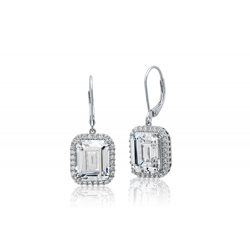 EMERALD CUT DROP EARRINGS